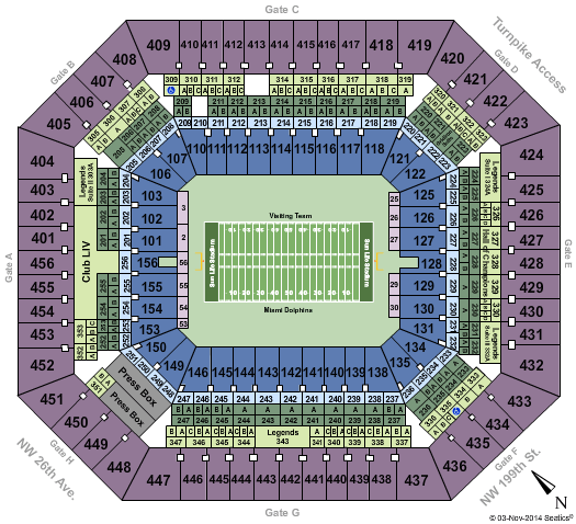Hard Rock Stadium Football Seating Chart